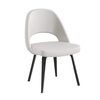 Knoll International - Saarinen Conference Stuhl - Gestell Ebenholz - weiß Leder/Volo White/Gestell Ebenholz gebeizt