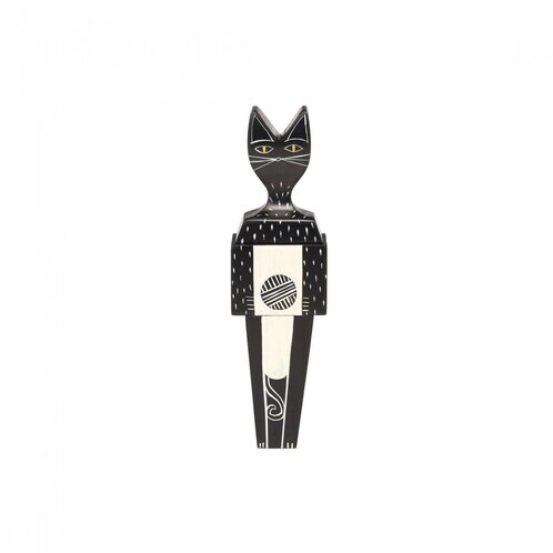 Vitra - Wooden Doll Cat small - black/white/hand-painted/LxWxH 4.8x3.6x17.1cm