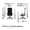 Vitra - ID Trim L Citterio -Bureaustoel 3D armleunin. - Strichzeichnung