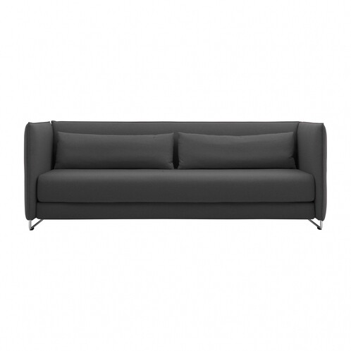 Softline - Metro - Canapé-lit - anthracite/étoffe felt 610/PxHxP 219x78x92cm/pieds chrome