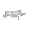 HAY Palissade Outdoor-Möbelkollektion, elegante Stahl-Loungesofas in Grau mit horizontalen Lamellen. - Palissade Dining Park Sitzkissen Out/Out 2er Set