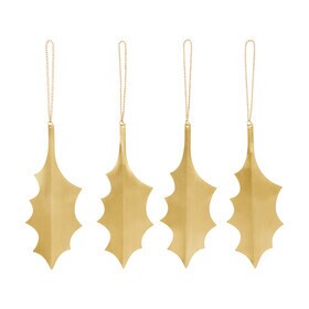 Ferm Living - Hulstblad ornament set van 4