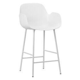 Normann Copenhagen - Form barstool met armleuningen onderstel staal 65cm