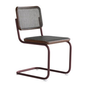 Thonet - S 32 V Freischwinger Stuhl mit Rohrgeflecht Dark Melange