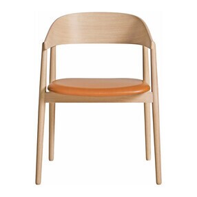 Andersen Furniture - AC2 armleunstoel leer onderstel eik