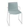 Arper - Catifa 46 0287 Armchair Unicoloured Skids Chrome - petrol/seat shell glossy/inside matt/frame chromed/new colour