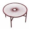 Moroso - Banjooli - Tafel - licht roze/rood/handgebreide/PVC pootgeleiders/h 72cm/Ø 96cm/frame staal gelakt
