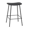 Muuto - Fiber - Barkrurk 65cm - zwart/zetel kunststof/BxHxD 45x66x44cm/zwart frame: staal poedercoating