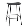 Muuto - Fiber Bar Stool 65cm - black/seating plastic/WxHxD 45x66x44cm/black base: powder coated steel