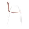 Arper - Catifa 46 0251 - Fauteuil bicolore support blanc - blanc/rosé/coque brillant/dedans mat/support blanc mat V12/nouvelle couleur