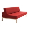 Softline - Lazy - Canapé-lit - rouge/étoffe Vision 448/PxHxP 199x77x114cm/structure frêne
