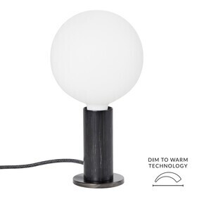 Tala - Blackened Oak Knuckle Table Lamp With Sphere IV Dim To Warm