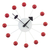 Vitra - Ball Clock Nelson - red/hands black/wood/Ø33cm