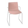 Arper - Catifa 46 0287 Armchair Unicoloured Skids Chrome - rose/seat shell glossy/inside matt/frame chromed/new colour
