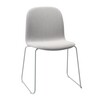 Muuto - Visu - Chaise rembour avec piètement traîneau - gris/structure gris foncé lacquered/tissu Steelcut Trio 133