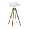 MDF Italia - Flow Barhocker Gestell Eiche 65cm - weiß/Gestell Eiche natur/matt/Sitzhöhe 65 cm