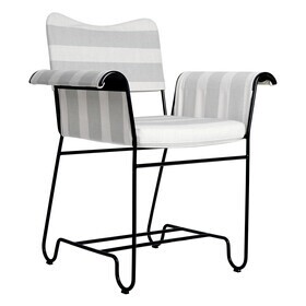 Gubi - Chaise avec accoudoirs de jardin structure noir Tropique