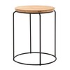 freistil Rolf Benz - freistil 151 - Table basse rond Ø37cm - naturel (H98)/plateau de table chêne Ø37cm/H 51cm, structure Ø40cm/structure noir (RAL9005): peint par poudrage