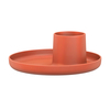 Vitra - O-Tidy Behälter mit Tablett - mohnrot/Behälter Ø7.5cm/H 8cm/Ø 22cm