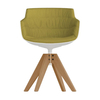 MDF Italia - Flow Slim - Fauteuil capitonné - vert/rouille/coupe noir/chêne brun/étoffe Parigi R437 Col. 009/56 x 56 x 76.4 cm