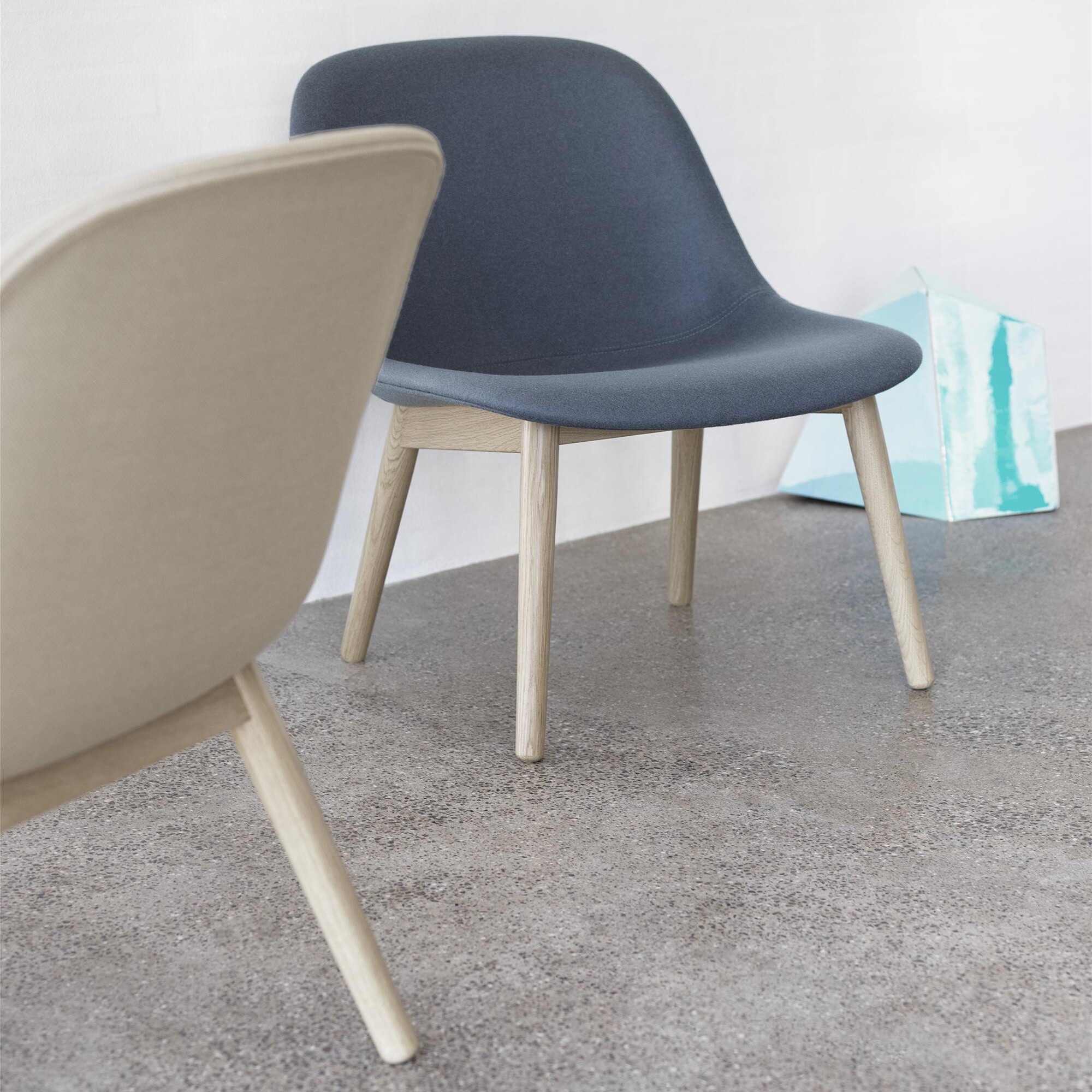 Muuto Fiber Lounge Chair Upholstered Wood Base | AmbienteDirect