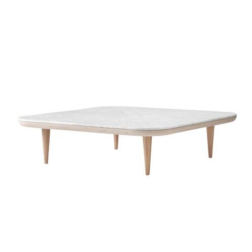 &tradition - FLY Table SC11 Coffee Table 120x120cm - white/carrara marble/frame white oiled oak