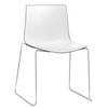 Arper - Catifa 46 0278 Chair Bicoloured Skids Chrome - white/dark grey/seat shell glossy/inside matt/frame chromed