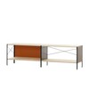 Vitra - ESU 1OH Shelf 179.5x50.5x42cm - orange/grey/brown/frame black/2 boxes, 1 with faceplate