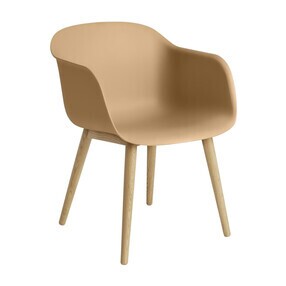 Muuto - Fiber Chair Armlehnstuhl mit Holzgestell Recycelt