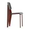 Vitra - Standard SP Prouvé - Chaise - noir foncé/matière plastique/structure laquée rouge japonais/patins de protection y compris