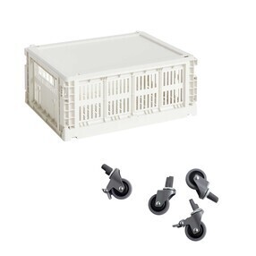 HAY - Colour Crate Korb M mit Deckel und Rollen