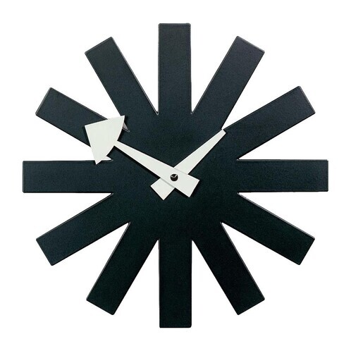 Vitra - Asterisk Clock Nelson Wanduhr - schwarz/weiß/Metall/Ø25cm