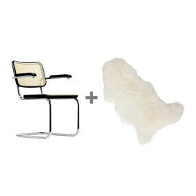 Thonet - Actie-set S 64 V sledestoel + vacht