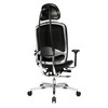 Wagner - AluMedic Limited S Office Chair - black/cover leather/star base polished aluminium/with wheels for hard floors