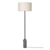 Gubi - Gravity Stehleuchte - leinen/grau/Lampenschirm Leinen/H 169cm, Ø 50cm/Gestell grauer Marmor
