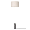 Gubi - Gravity Stehleuchte - leinen/grau/Lampenschirm Leinen/H 169cm, Ø 50cm/Gestell grauer Marmor