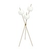 Kundalini - Kushi LED - Lampadaire H 140cm - blanc/opaque/structure laiton/Ø 56cm/2700K/1900lm