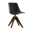MDF Italia - Flow - Chaise avec pieds en chêne VN - noir/polycarbonate/piètement en chêne fonced