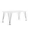 Kartell - Max Table 160x80cm - zinc white/frame chromed steel/with fixed feet