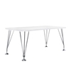 Kartell - Max Table 160x80cm - zinc white/frame chromed steel/with fixed feet