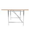 Richard Lampert - Eiermann 1 Table eccentric - white/oak edge/frame chrome/incl. height adjuster 3.5cm/180x90cm