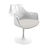 Knoll International - Tulip Armlehnstuhl drehbar - weiß/mit Sitzkissen/Bezug weiß Tonus 100