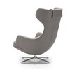 Vitra - Grand Repos Sessel - Stoff Cosy 02 fossil graubraun/Fuß Alu-Druckguss poliert/Stoff mit Kontrastnaht/Kreuzstich/Sitzhöhe 41cm