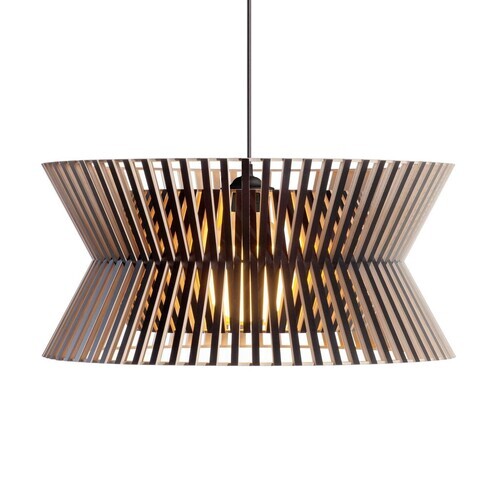 Secto Design - Kontro 6000 - Suspension - noir/laminé/câble/baldaquin noir/incl. ampoule LED 2700K/820lm