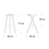 Thonet - Thonet 404 H Barhocker 77cm - Strichzeichnung