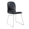 Cappellini - Hi Pad - Chaise - noir/cuir/piètement en métal satin - dessin au trait