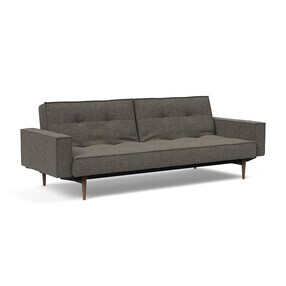 Innovation Living - Splitback Styletto Schlafsofa mit Armlehnen Holz dunkel