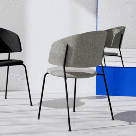 OUT Objekte unserer Tage - Wagner Dining Chair gepolstert Gestell schwarz