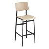 Muuto - Loft Bar Stool 75cm - black/oak/seating oak/WxHxD 42,5x108,5x49cm/base: powder coated steel