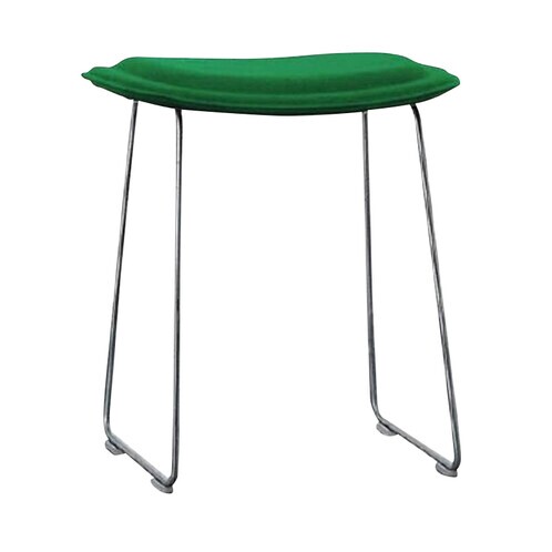 Cappellini - Hi Pad Hocker 45cm - grün/Stoff Hallingdal 960D/Gestell satinierter Edelstahl